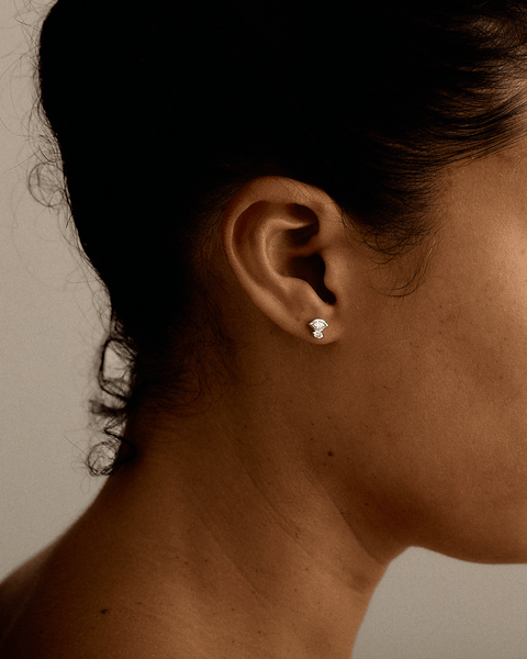 Asymmetrical Toi Et Moi Stud Earrings _ METAL X WIRE designs