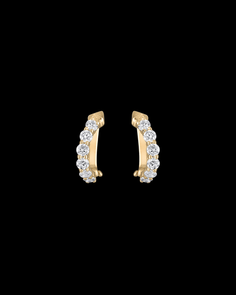 Diamond Huggie Hoops _ METAL X WIRE designs