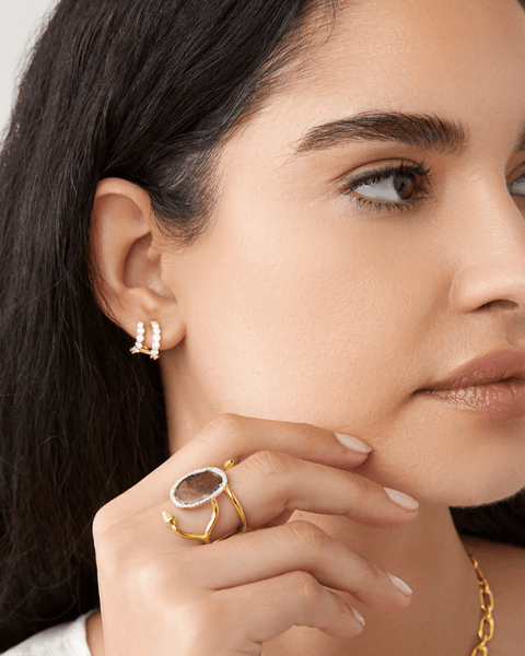 Diamond Slice Halo Ring - METAL X WIRE