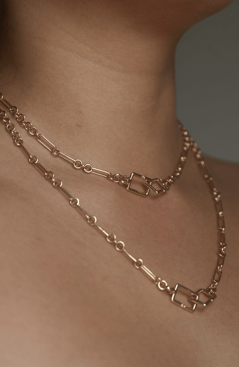 Lynx Interlocking Necklace - METAL X WIRE